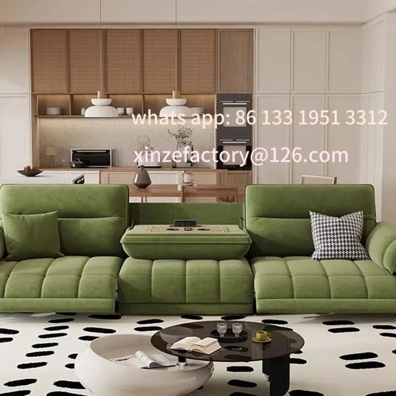 

Customizable Green European Living Room Sofa Design Extendable Floor Recliner Living Room Sofas Nordic Modern Divano Adhd Home F