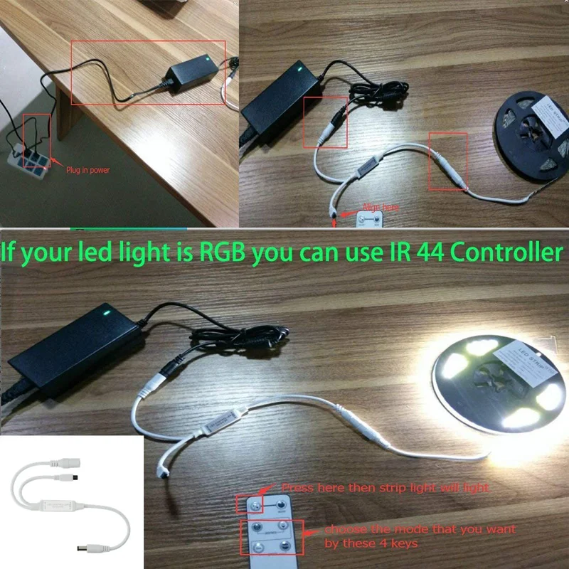 Miniregulador de intensidad de Control remoto para tira de LED de un solo Color, cinta de LED, 12V, 6A, 72W, IR, Control remoto inalámbrico de 6