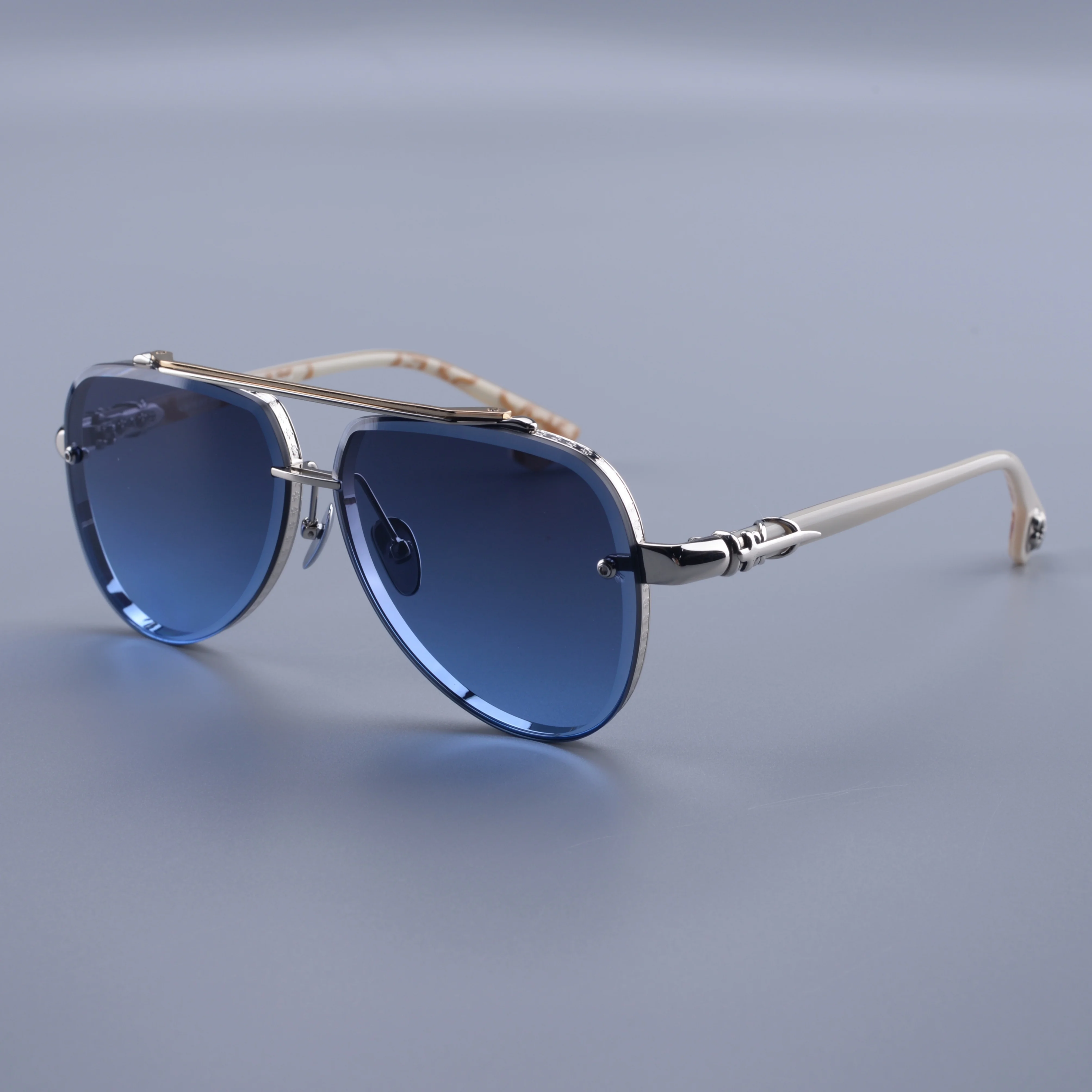 High end Luxury Brand Fashionable Titanium Frameless Pilot Style Men's Sunglasses Outdoor Driving Fishing UV400 Women Sunglasses