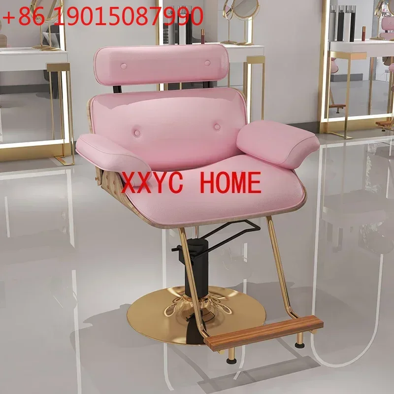 Sillón de Barbería Giratorio Dorado de Lujo y Estética, Modelo Mocho Cadeira, Equipo MQ50BC