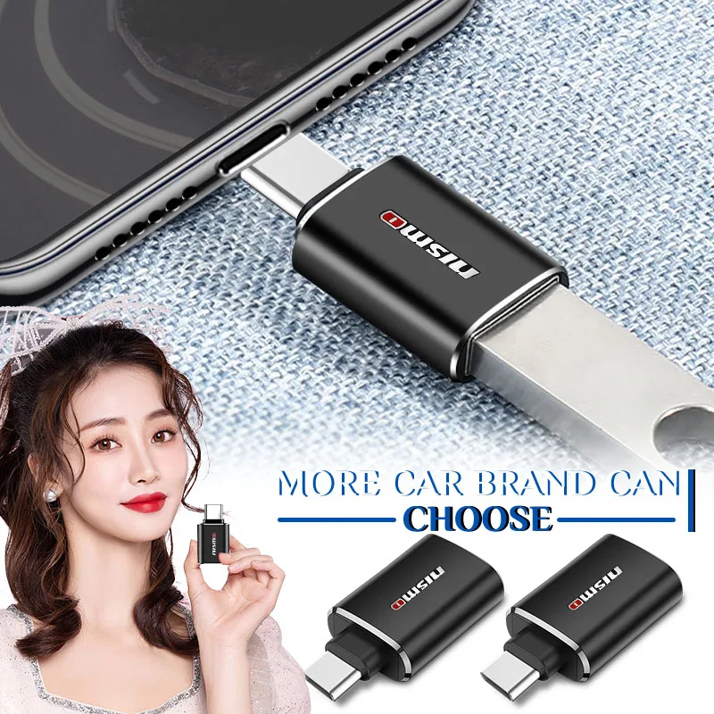 For Nissan Nismo GTR Qashqai j11 j10 Wheel Center Caps USB 3.0 To Type C Adapter Mini Converter Phone Charging Cable Charger