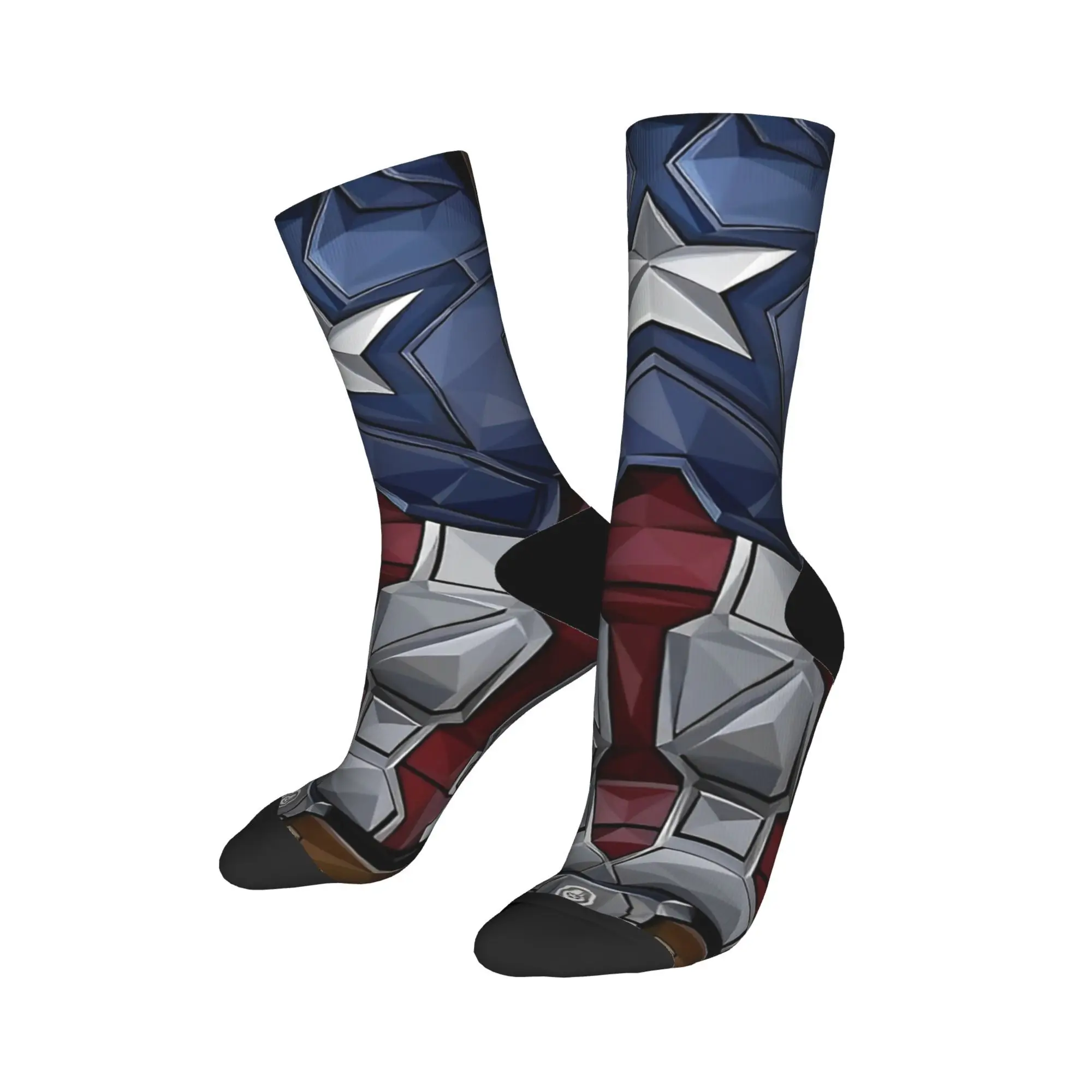 

New Male Men Socks Hip Hop Captain America Sock Polyester Sport Women's Socks Spring Summer Autumn Winter