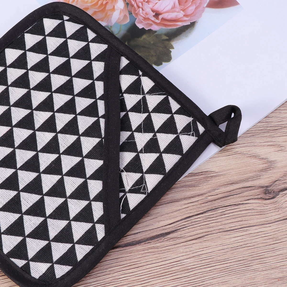 

3pcs Cotton Linen Thickened Heat Resistant Pot Holders Kitchen Oven Microwave Baking Tableware Insulation Pad With Hanging Hole