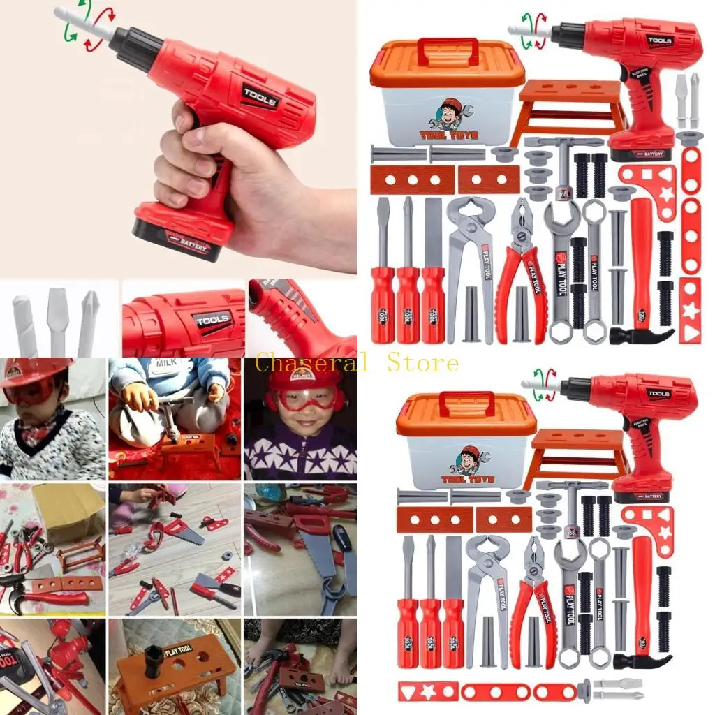 E7CE Strumento attrezzi da gioco per costruzione Toy Tool Toy Tool Strumento riparazione del bambino SETTURA MOTORE PER