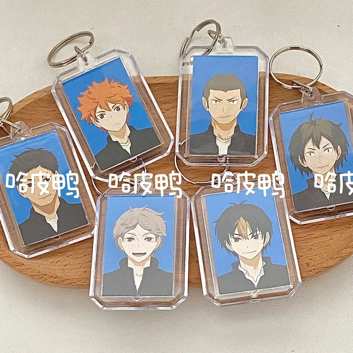 Haikyuu Bag Pendant Cartoon Hinata Shoyo Tsukishima Hotaru Kageyama Tobio Kawaii Cartoon Decor ID Photo Keychain Birthday Gift