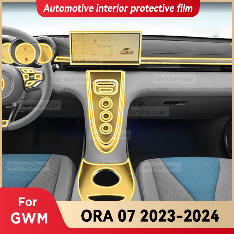 

For GWM ORA 07 2023 2024 Car Interior Center Console Instrument Dashboard Protective Film Anti-scratch Sticker