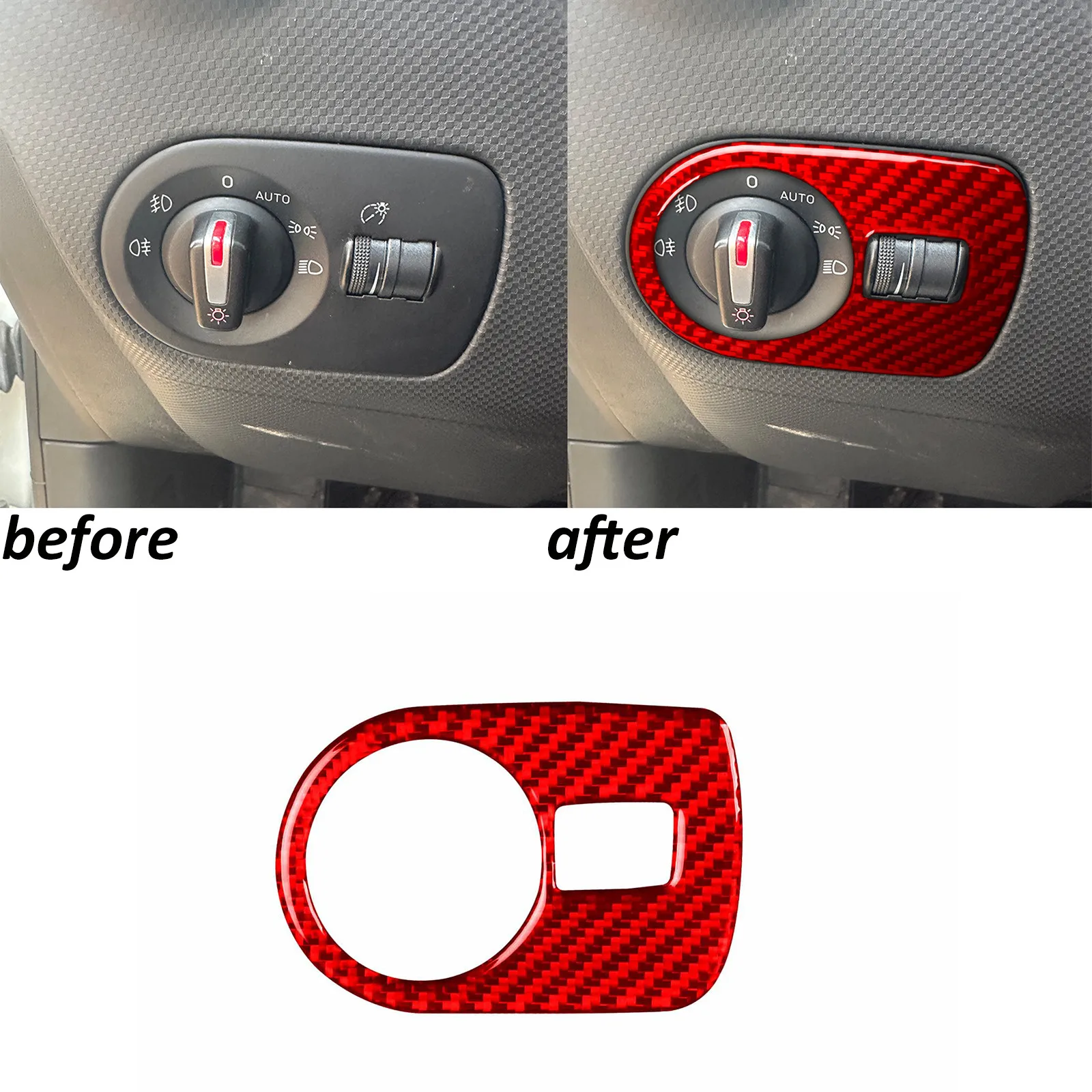 

Real Soft Carbon Fiber Sticker LHD RHD Car Headlight Switch Frame Trim For Seat Leon 2005 2006 2007 2008 2009 2010 2011 2012