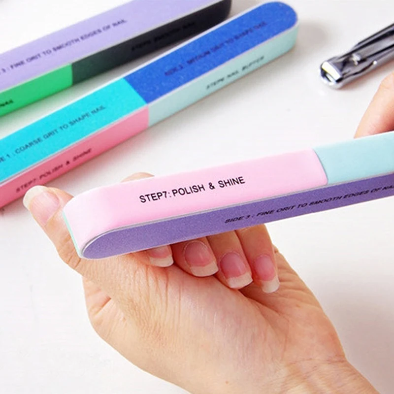 Colorful Professional Buff For Nails Six-sided Polishing Nail File Sanding Manicure Nail File Sanding Beauty Manicure Tools