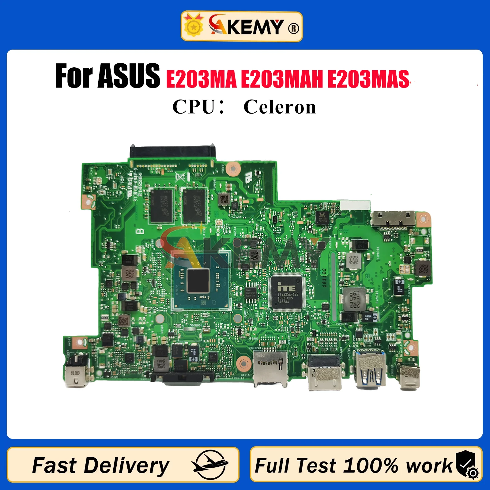 

E203MA Laptop Motherboard For ASUS EeeBook E203M L203MAH L203MA E203MA E203MAH E203MAS Mainboard With Celeron CPU 100% tests OK