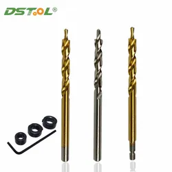 Step Drill Bit Woodworking Inclined Hole Positioning Twist Dril Hexagonal Handle Lengthened Variable Diameter Hole 9.5mm HSS