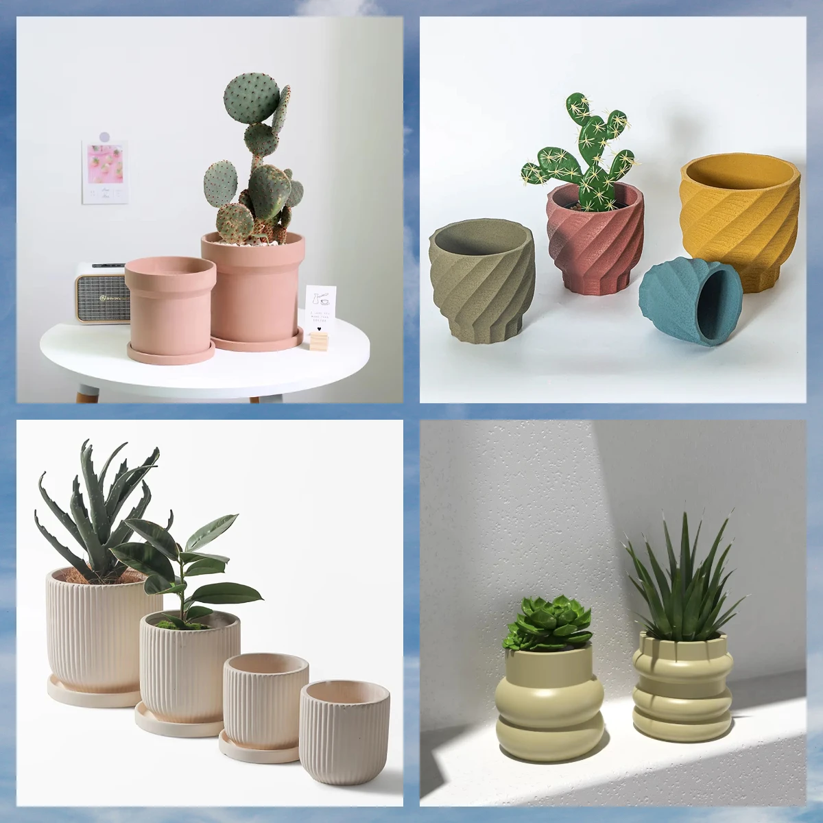 

Creative Striped Cement Flowerpot Silicone Mold Desktop Decoration Concrete Green Plant Planting Flowerpot Mold