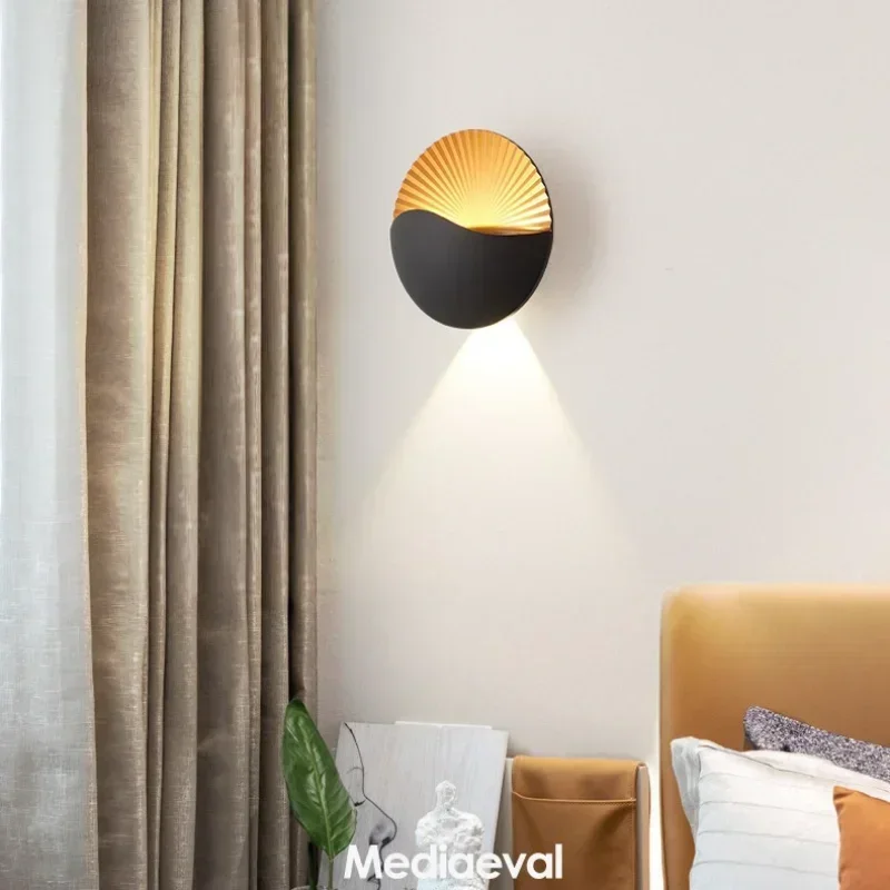 Modern Simplicity Shell Wall Lamps Nordic Entrance Outdoor Lighting Bedroom Bedside Bathroom Wall Light Pastoral Leisure Feeling