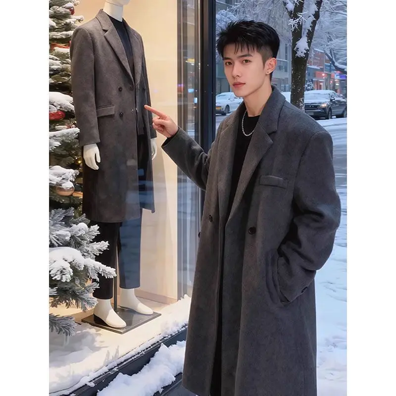 

Мужское пальто из шерстяной смеси высокого качества с усиленной подкладкой и укреплением по всей длине