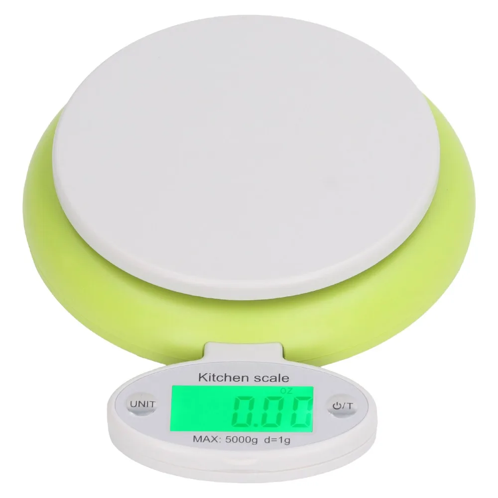 LCD Screen Food Kitchen Scale Tare Function High Accuracy Weighing Scale 5000g/1g Easy To Use Jewelry Weigher