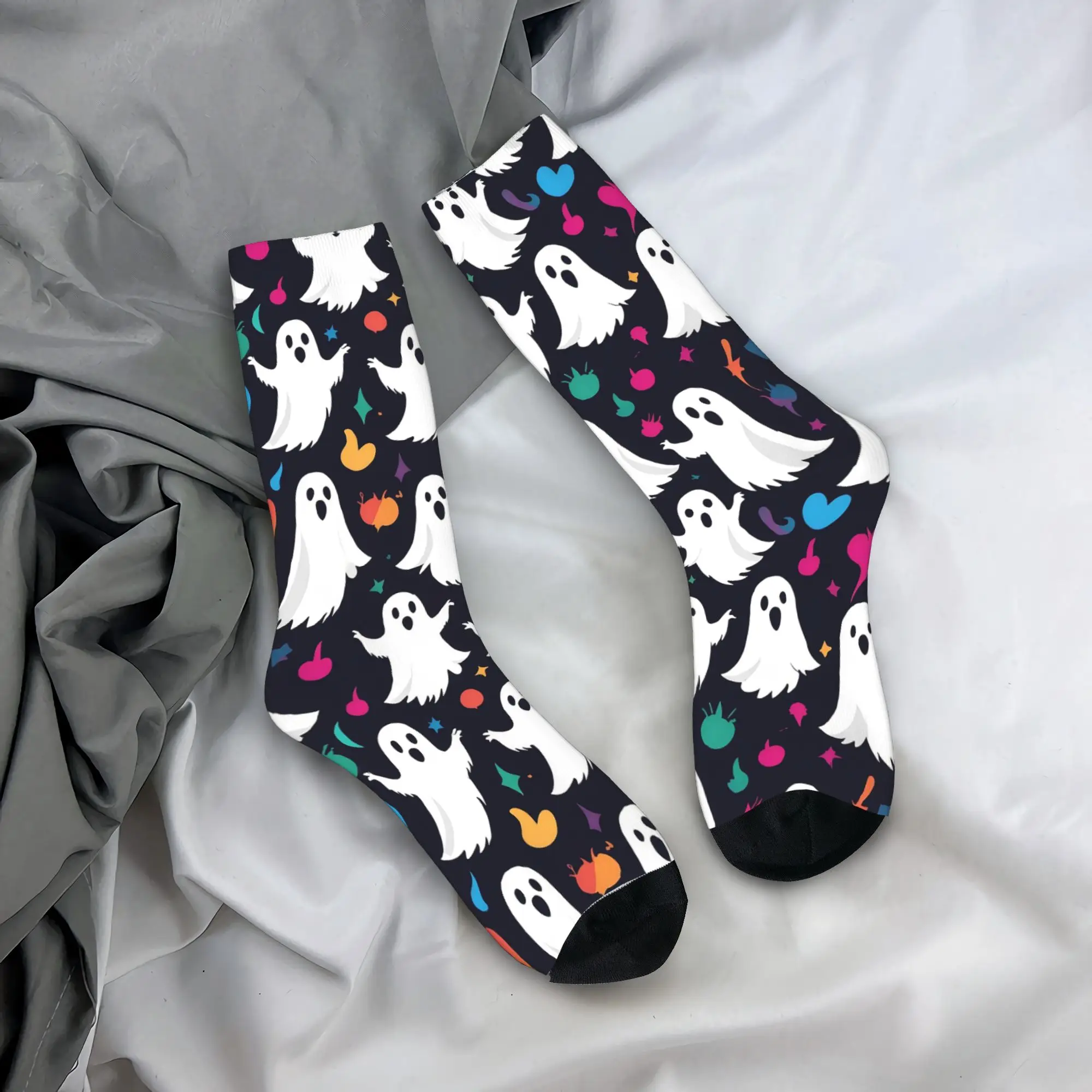 

Носки на все сезоны с узором в стиле Хэллоуин, длинные носки в стиле Харадзюку, хип-хоп, аксессуары для мужчин и женщин, подарки