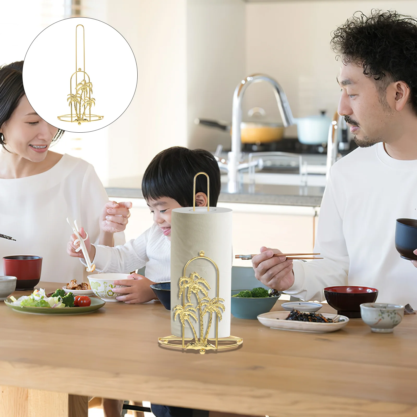 

Nordic Style Paper Towel Holder Tree Shape Metal Countertop Rack for Kitchen Decor Easy Install No Tools Required