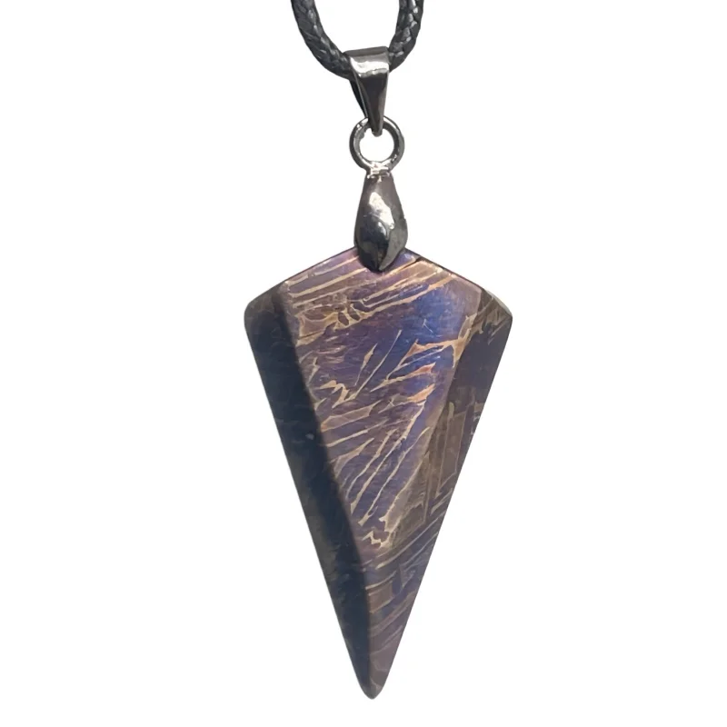 Authentic Muonionalusta Iron Meteorite Heat-Treated Necklace  Fine Meteorite Pendant series LK425