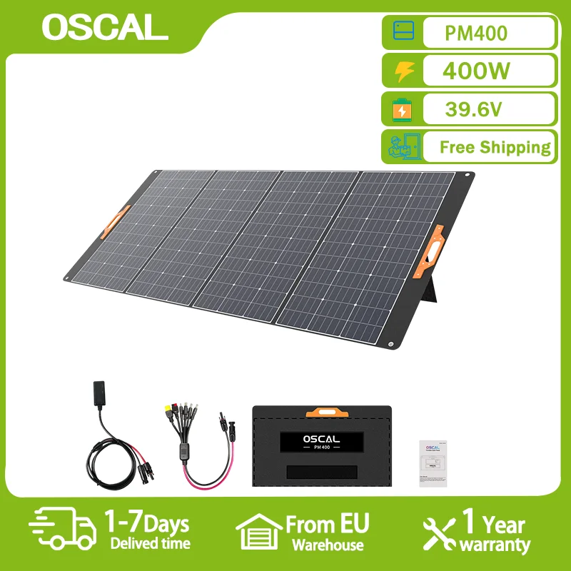 Pannello solare pieghevole portatile Oscal PM400 400W Tasso di conversione dell'energia del 23% Pannello di ricarica solare da campeggio impermeabile esterno