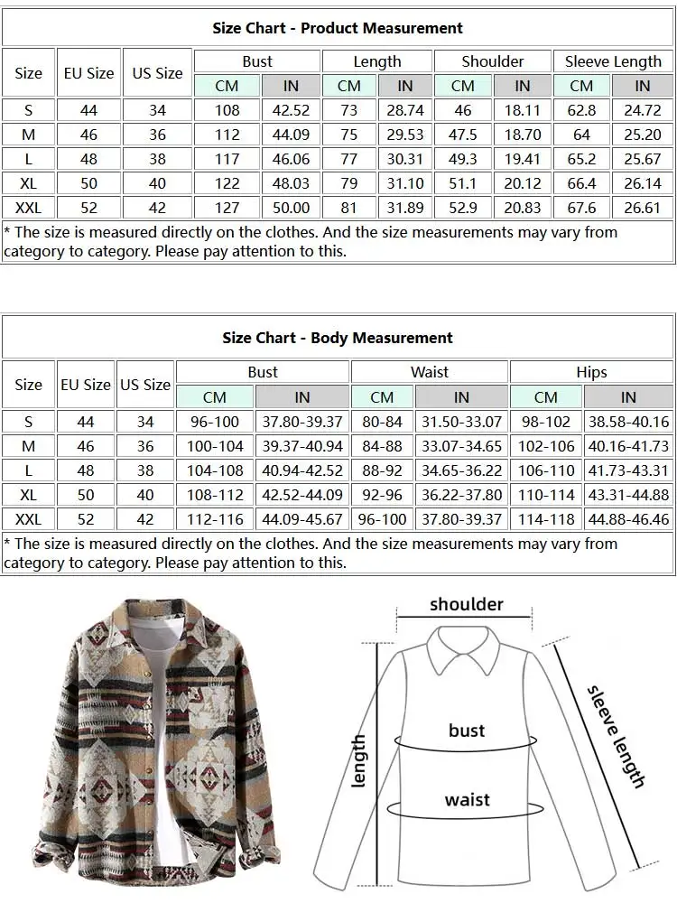 ZAFUL Woolen Jacket for Men Ethnic Aztec Geometric Print Jacket Shacket Vintage Streetwear Color Block Outerwear Z5112824