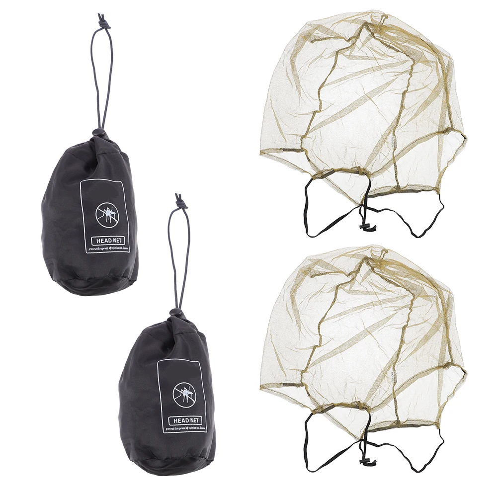 

2Pcs Insect Head Net Mosquito Protection Camping Elastic B Outdoor Cap Breathable Anti Mosquito Hoods Fishing Travel Hunting