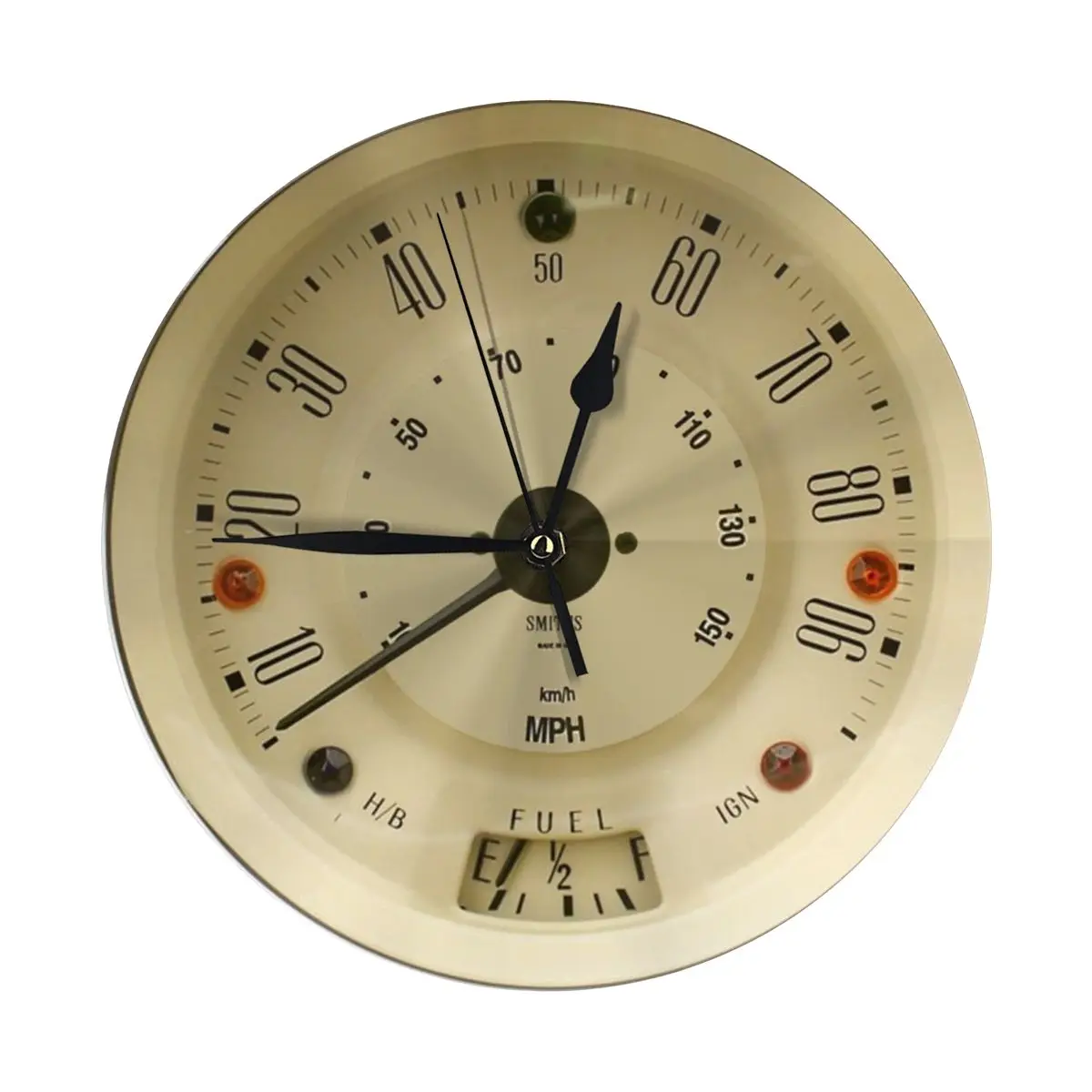 Smiths 90mph Speedo - White Face Wall Clock Modern 3D for Home Office Hotel Restaurant School Decoration
