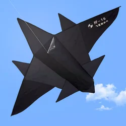 Outdoor Fun Sports NEW Black Plane Kite Fighter With Handle And Line Good Flying For Kids And Adults