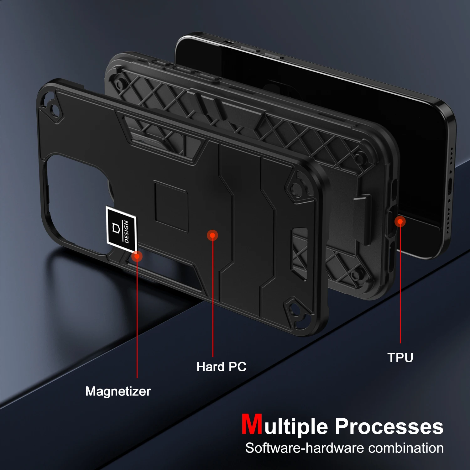 Custodia per telefono antiurto Armatura 2 in 1 per Honor X9B X9A X9 5G Magic 5 6 Lite Custodia protettiva in plastica dura con telaio in TPU morbido