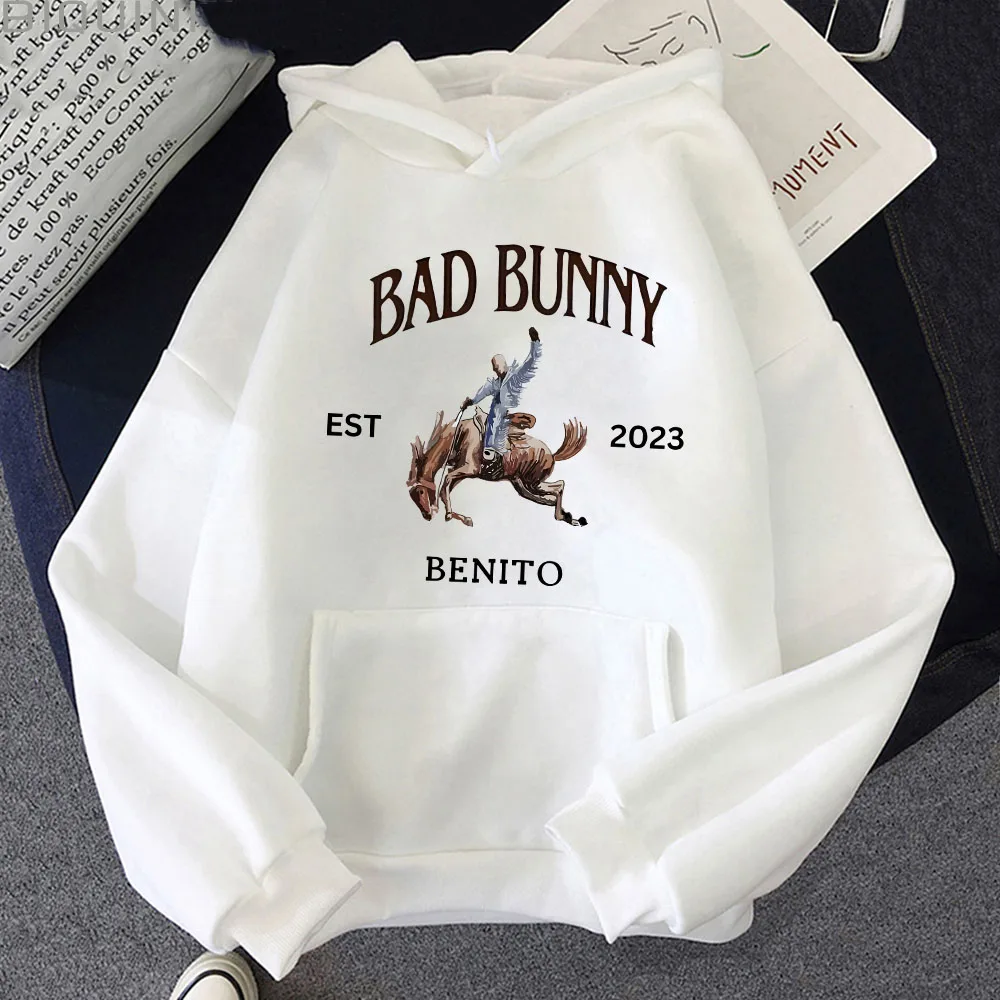 Bad Bunny New Album Nadie Sabe Lo Que Va Pasar Manana Men's Hoodies Autumn Winter Long Sleeve Harajuku Long Sleeve Sweatshirts