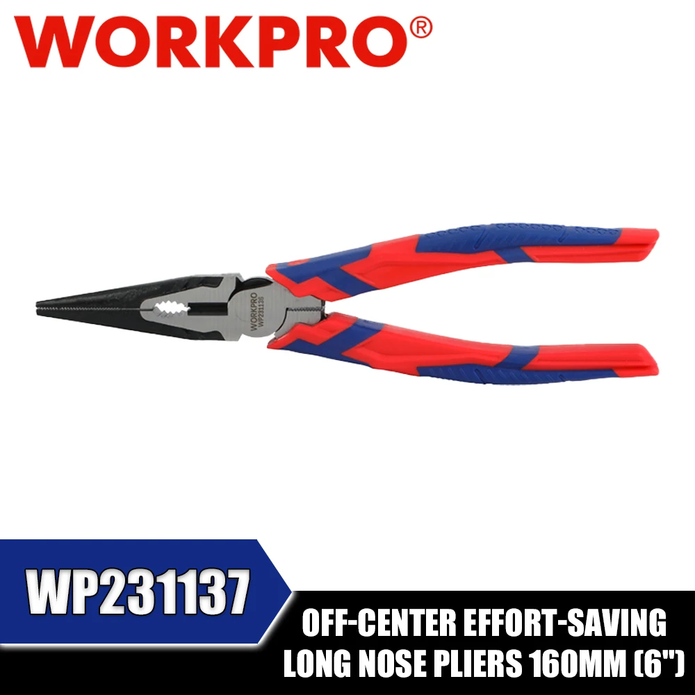 WORKPRO WP231136 WP231137 Off-Center Effort-Saving Long Nose Pliers Hand Tools