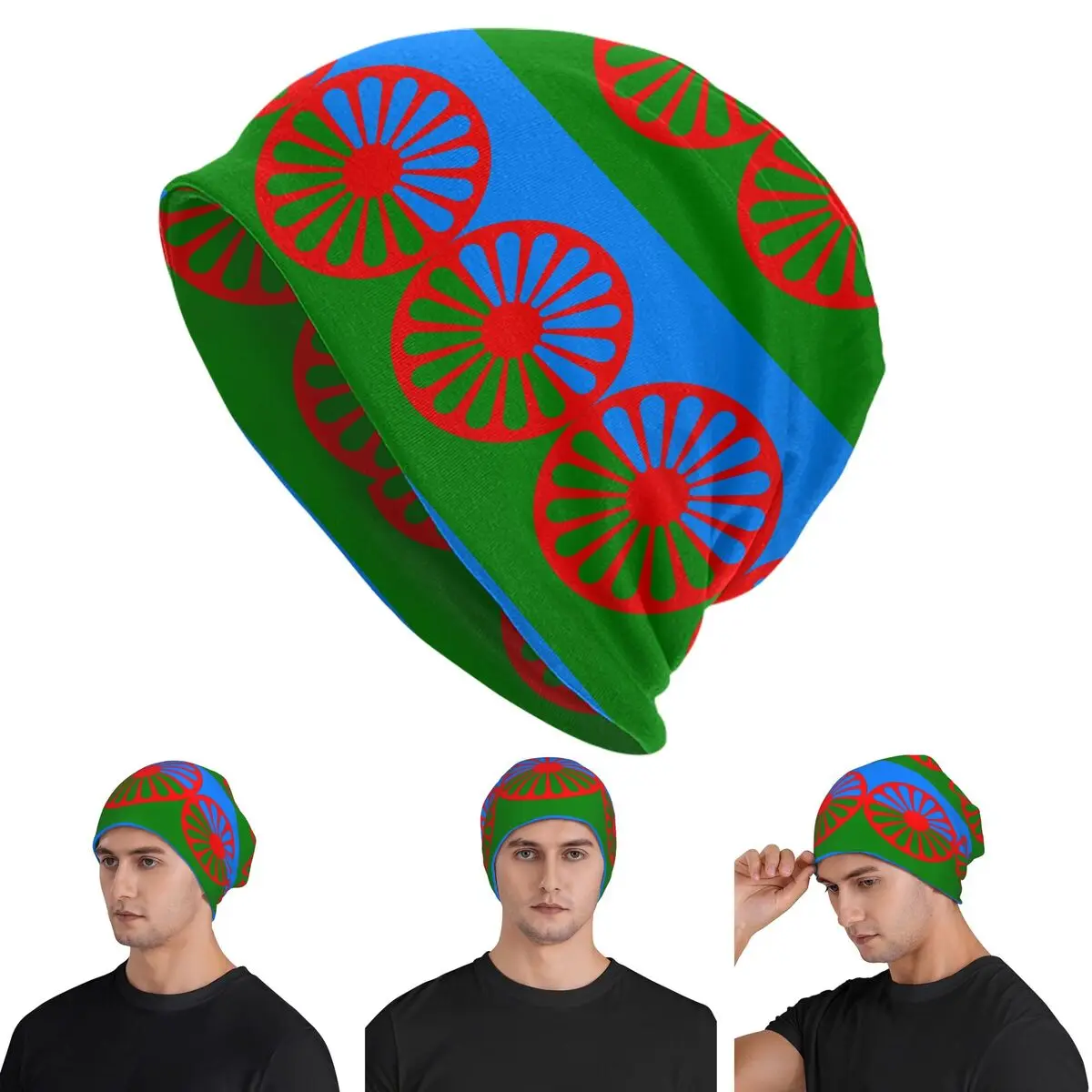 Romany Gypsy Flag Warm Knitted Cap Fashion Bonnet Hat Autumn Winter Outdoor Beanies Hats for Unisex Adult
