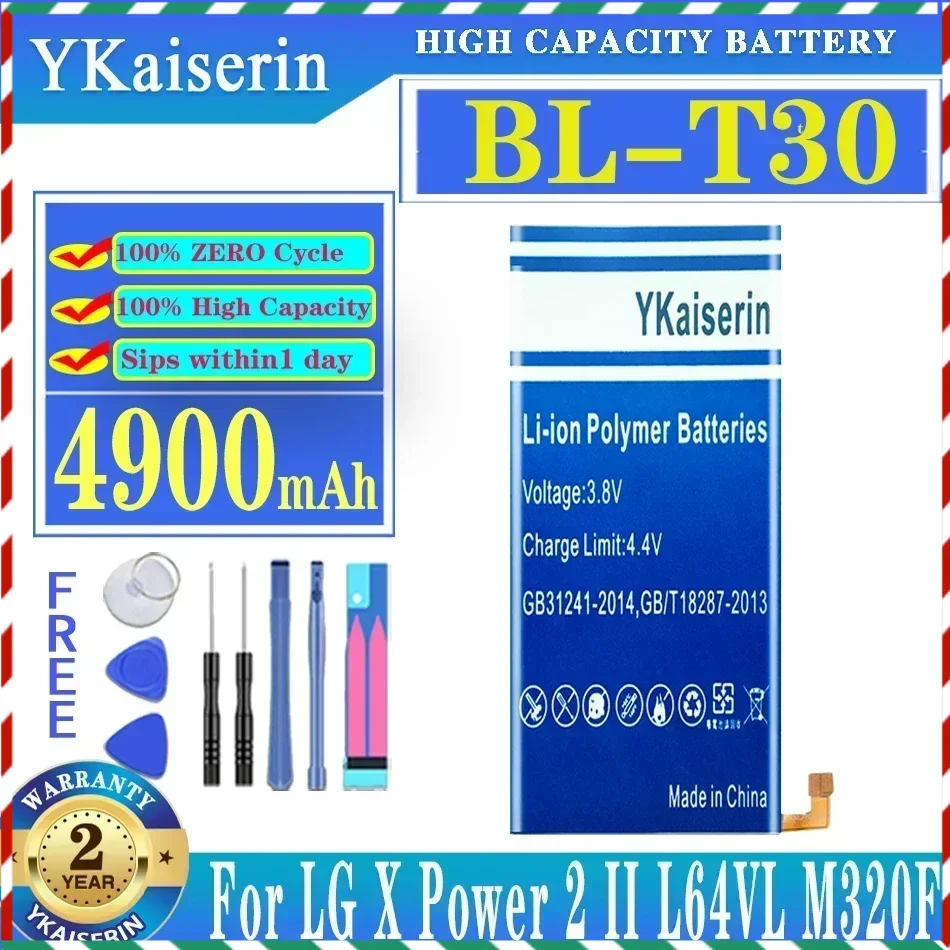 

Аккумуляторная батарея ykaisin BL-T30 4900 мАч для LG X Power 2 Power2 II L64VL M320F M320N M322 L63BL K10 Power M320 M320DSN M320TV MLV7N