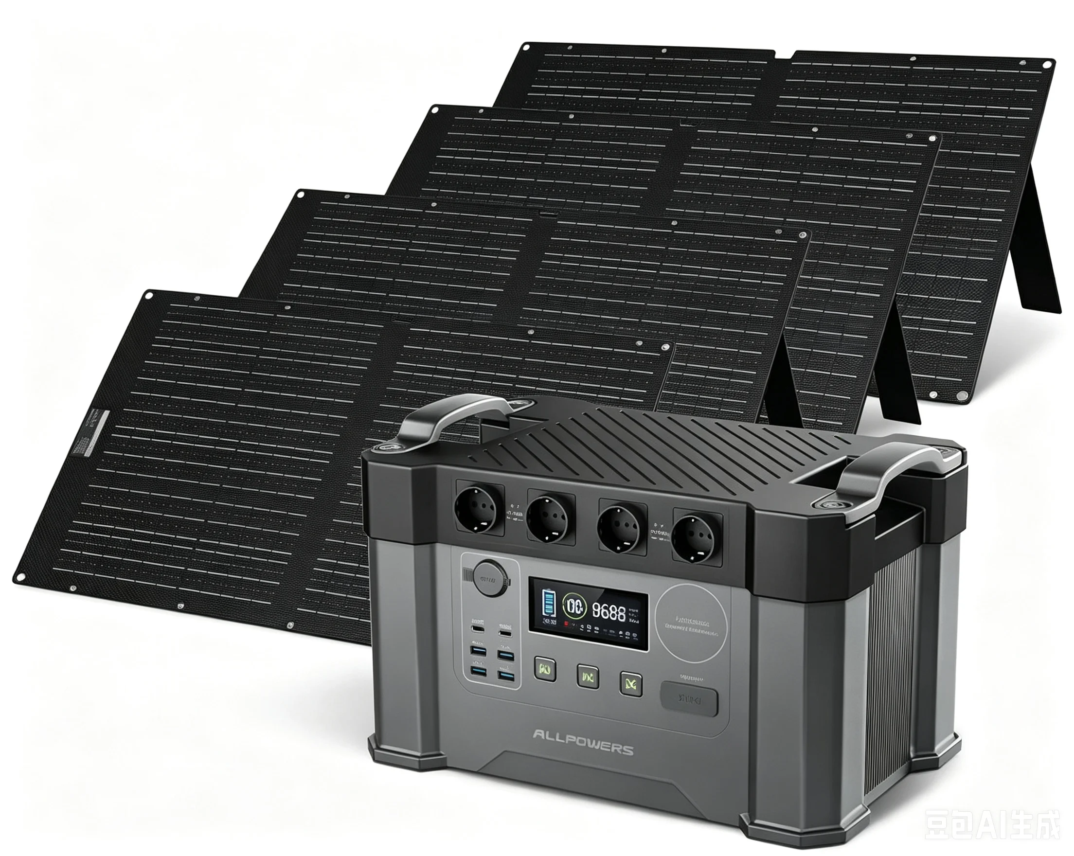 All powers tragbares Kraftwerk S2000, 2000W Solargenerator mit W faltbaren Solarmodulen für Wohnmobile im Freien