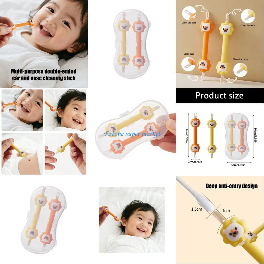 

090B Double Ended Silicone Cleaner Safe Booger & Earwax Remover for Newborns