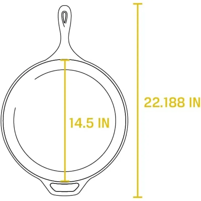 15インチ鋳鉄製プレシーズニングスキレット – シグネチャーティアドロップハンドル - オーブン、コンロ、グリル、またはオーバーで使用