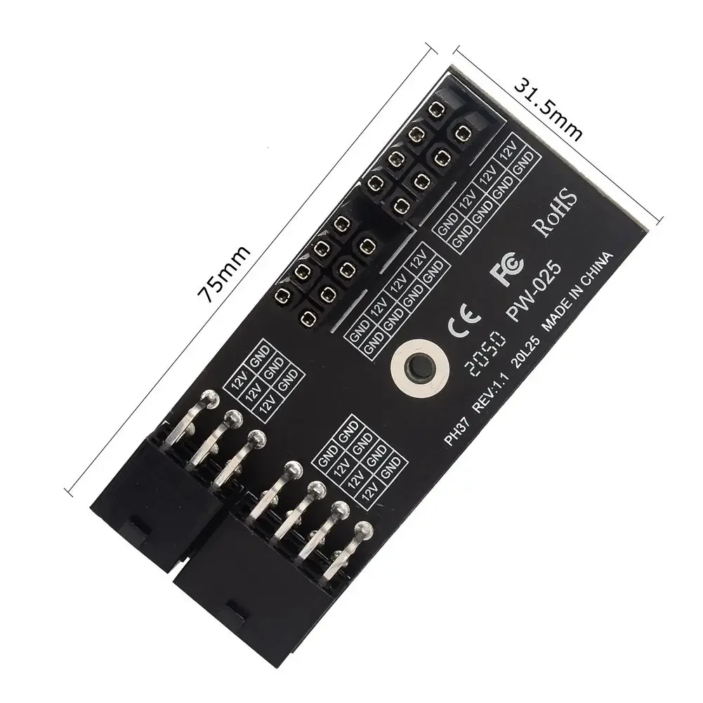 Adaptador doble ATX de 8 pines hembra a 6 + 8 pines macho en ángulo de 180 grados para GPU de tarjeta gráfica NVIDIA