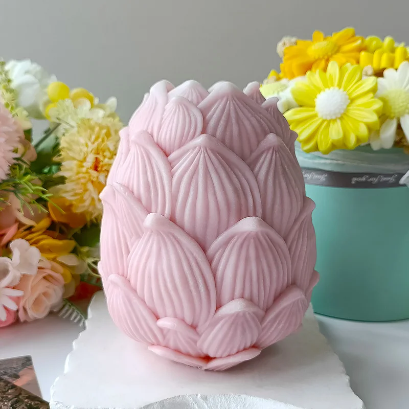 

Lotus Flower Candle Mold 3D Shape Home Decor Crafts Gift DIY Flower Ball Handmade Soap Model Plaster Mold