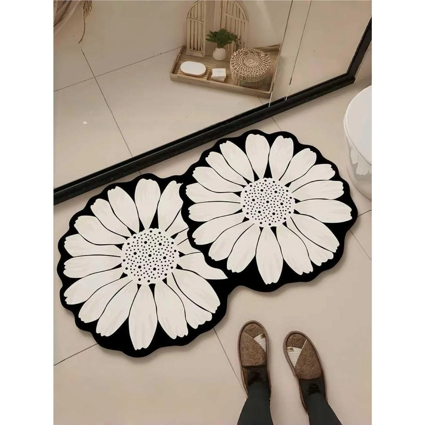 

Силиконовый придверный коврик Aer Dendroid Floral: быстросохнущий, противоскользящий, для ванной и туалета, современный, простой, настраиваемый