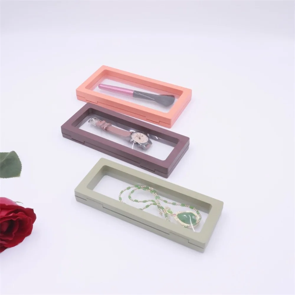 صندوق عرض مجوهرات مرن متين إطار ملون مضاد للأكسدة صندوق فيلم PE شفاف حامل تخزين المجوهرات عرض الهدايا