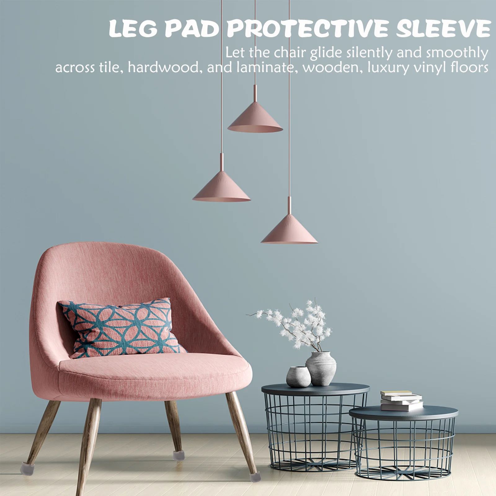 

4Pcs Invisible Silicone Chair Leg Caps Anti-Slip Floor Protectors for Dining Room Bar Stools Patio Chairs Home Dorm