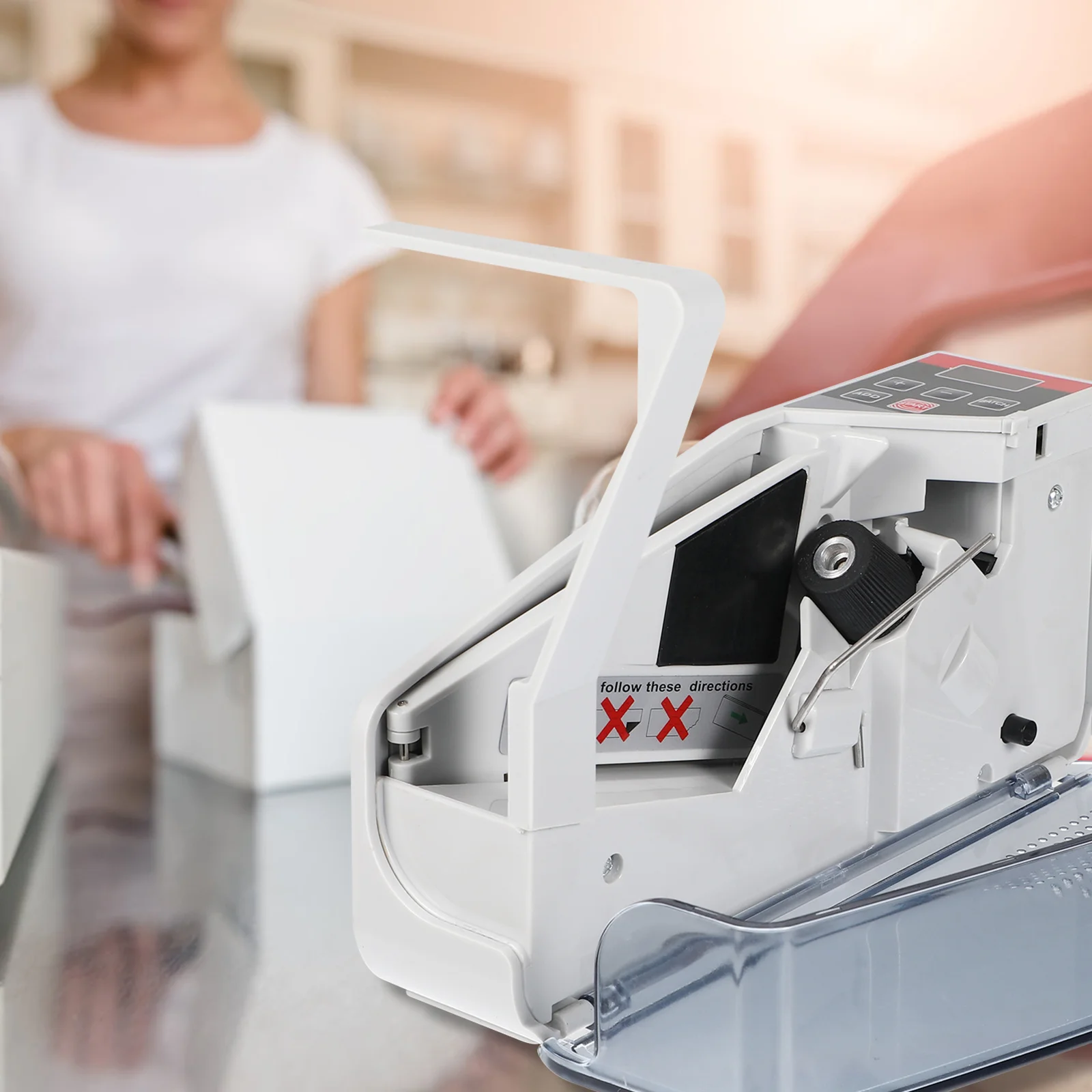 Mini contador de monedas, caja registradora portátil de mano, 100-240V, máquina contadora de dinero para cajero de oficina, fácil de usar