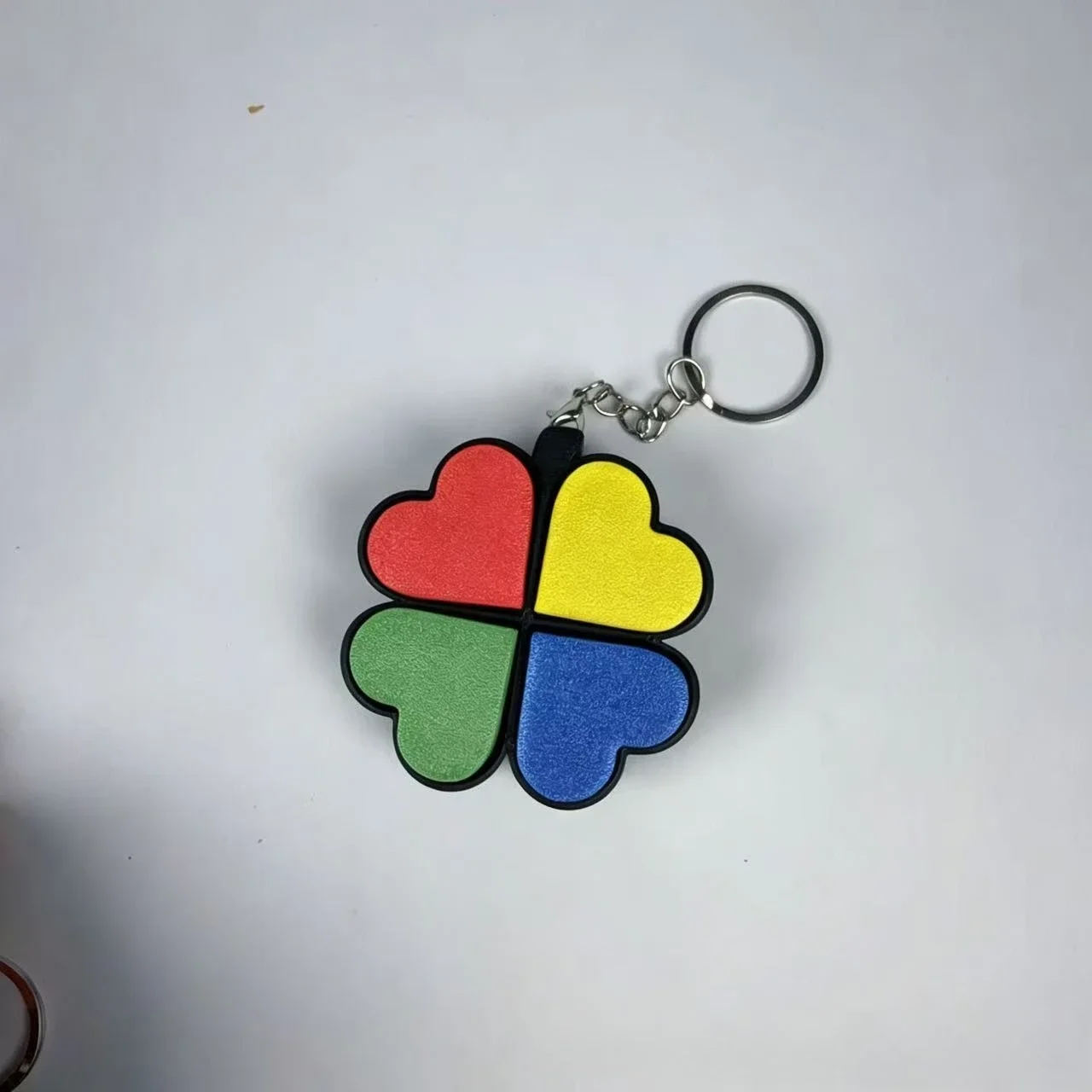 Mechanical Keyboard Button Keychain, Fingertip Key Cap Pendant Pop It, Lucky Four Leaf Clover Antistress Keyring Toy