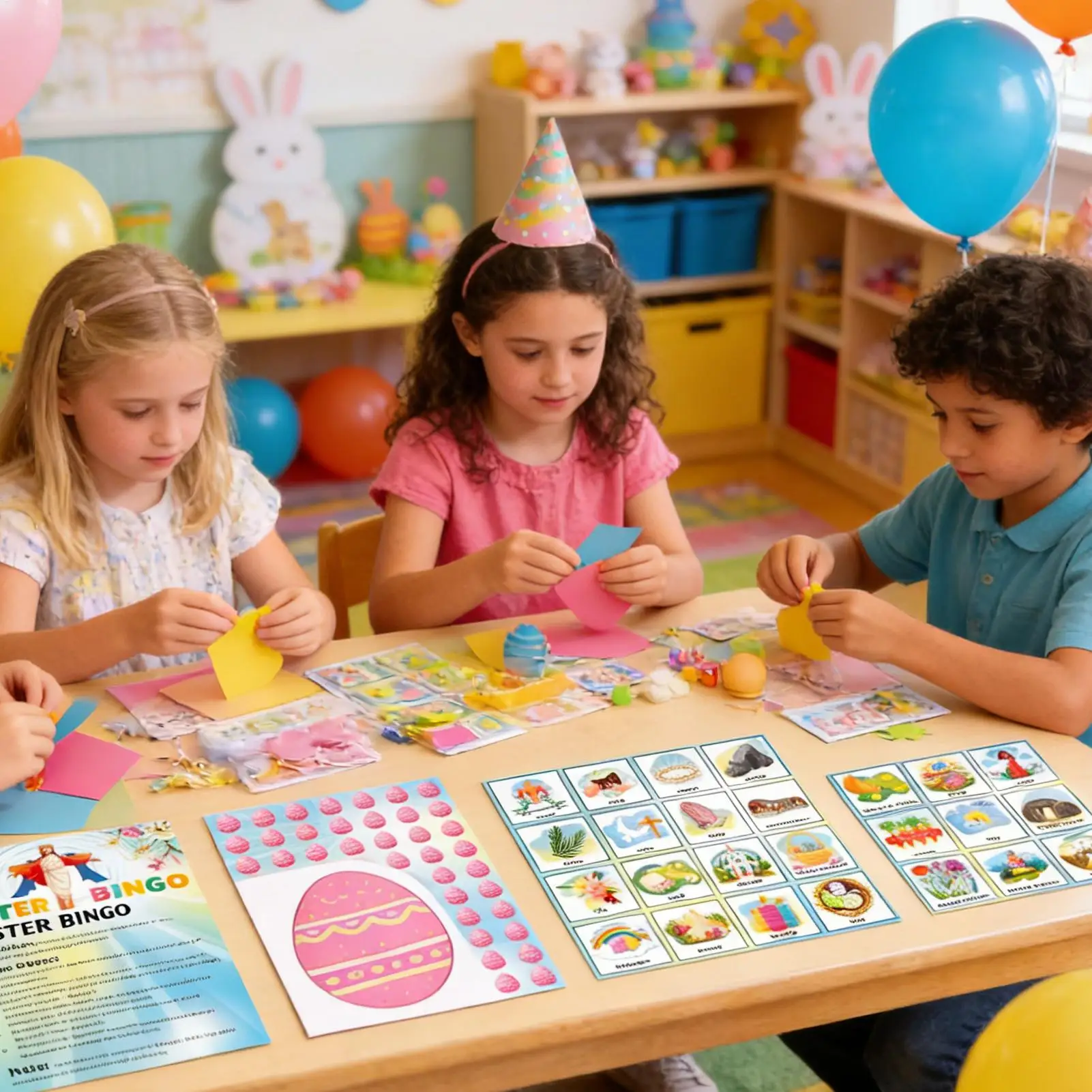 Easter Cards Games For Family 24 Players Fun Spring Interactive Toys Easter Game Card Set For Home School Travel Vacation