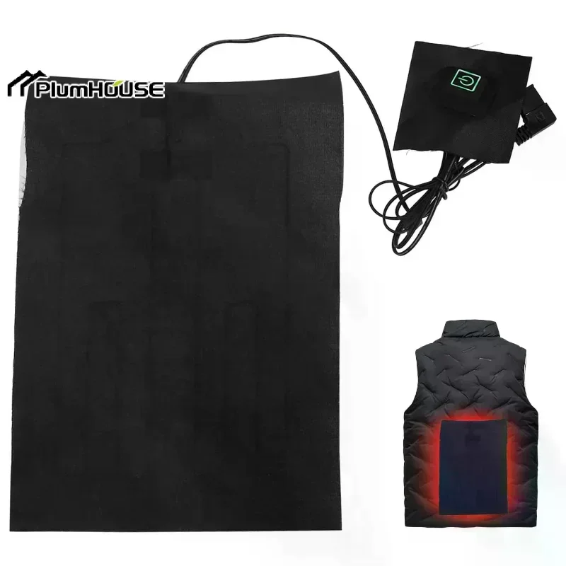 

1Pcs Electric Heating Pad Temperature Adjustable 45℃-65℃ Electric Heating Sheet USB Heating Pad For Clothes Vest
