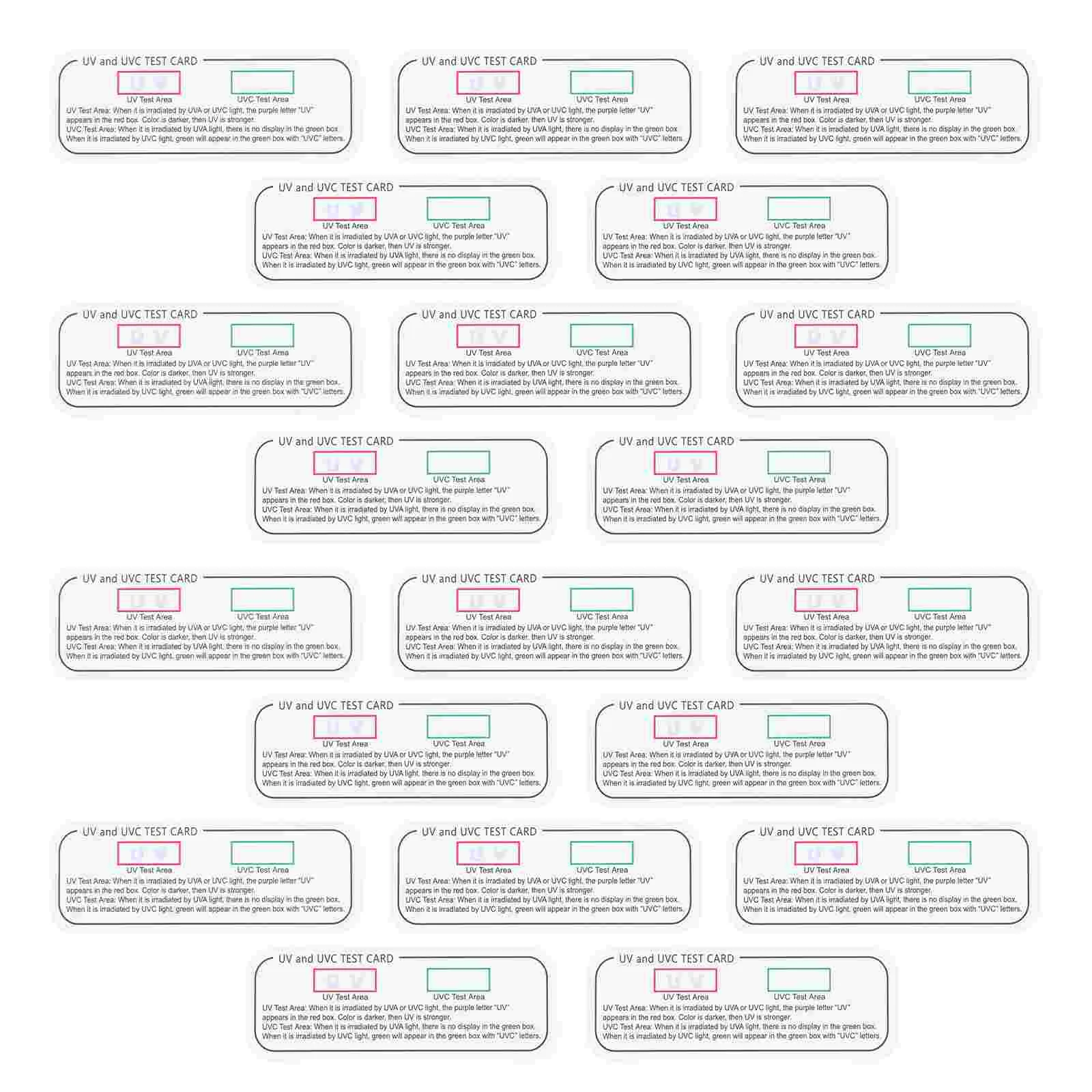

20pcs Testing Cards For Uva And Uvc Detection Light Effect Tester Cards Uv Identifying Cards Uvc Test Paper For Accurate Uv Meas