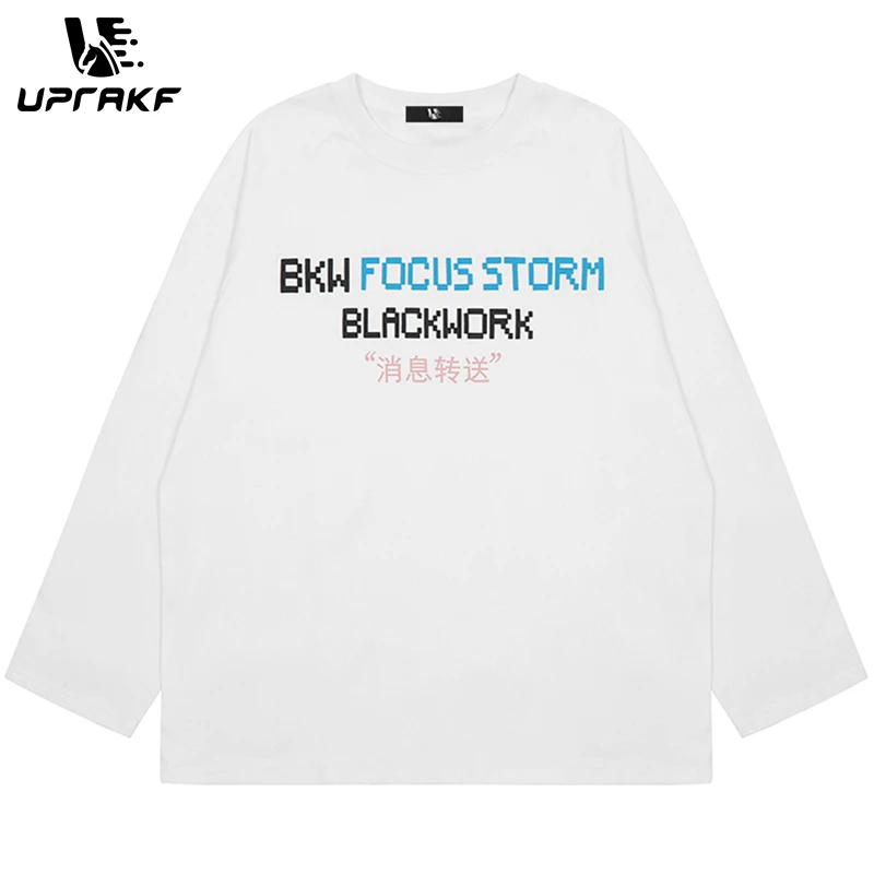 

UPRAKF Long Sleeve T Shirt Simple Design High Quality Crew Neck Long Sleeve All-match Loose Fashion Letter Printing Autumn Y2K