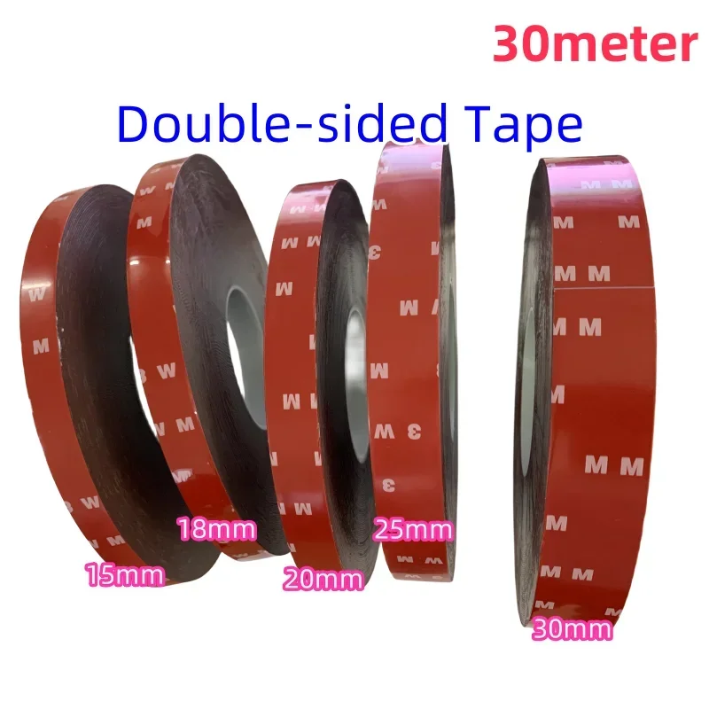 30Meter Gray Double-sided Adhesive Tape15/18/20/25/30mm Double-Sided Thickening Acrylic Fixed Foam Tape Strong Super Sticky Film