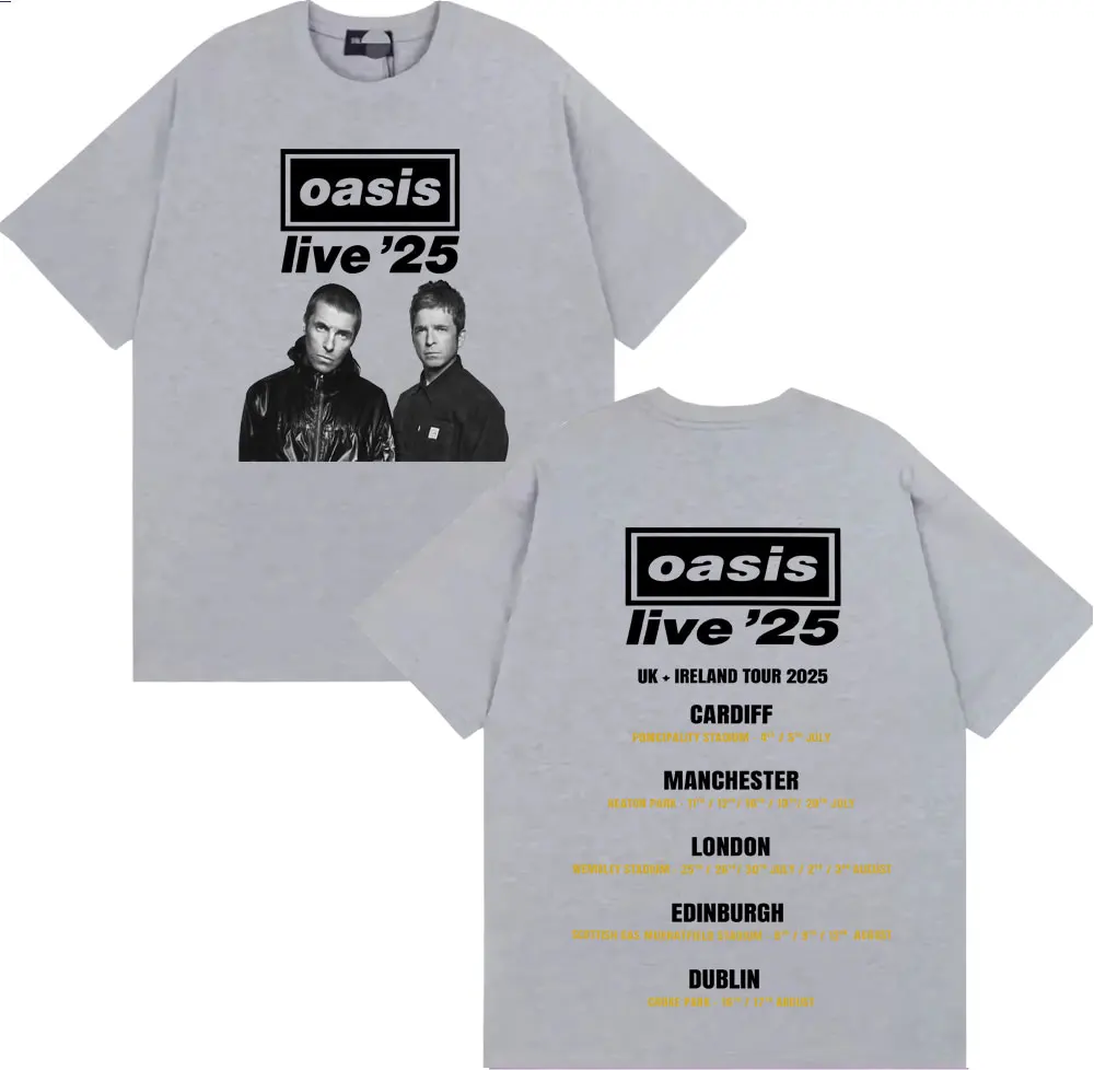Rock Band O-Oasis Live '25 UK & Ireland Tour 2025 Printed T-shirt