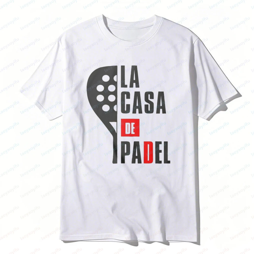 La Casa De Padel Graphic Cotton Tee Vintage Classics Tennis Tops Casual Fashion Trendy Sport Style Tshirt Homme Outdoors Clothes
