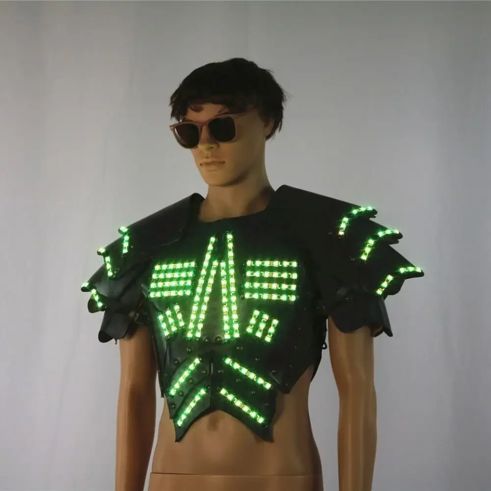 New Luminous LED Armor Costume COSPLAY Stage Performance Vest Halloween Party