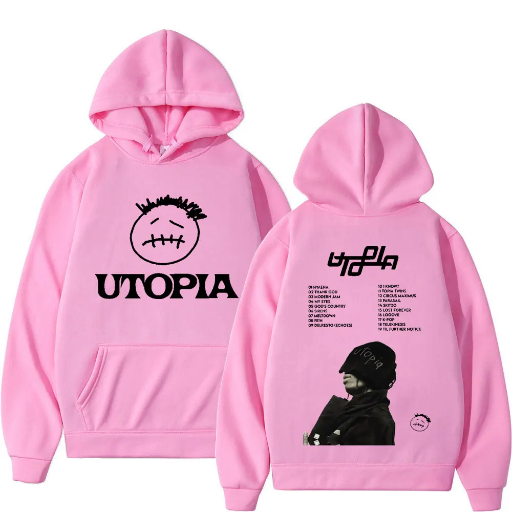 Hot Sale Rapper Cactus Jack Hoodie Utopia Music Album Print Sweatshirts Men Women Fashion Hip Hop Oversized Hoodies Streetwear